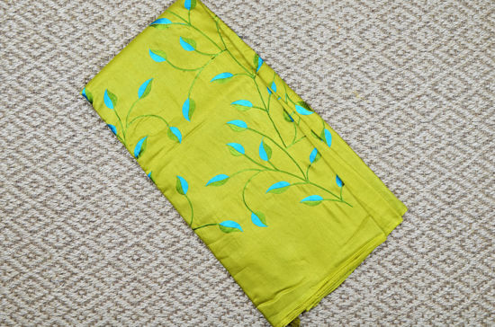 Picture of Mehandi Green Allover Embroidery Work Katan Silk Saree