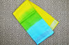 Picture of "Yellow, Green and Sea Blue Pure Linen Cotton Saree with Silver Border"