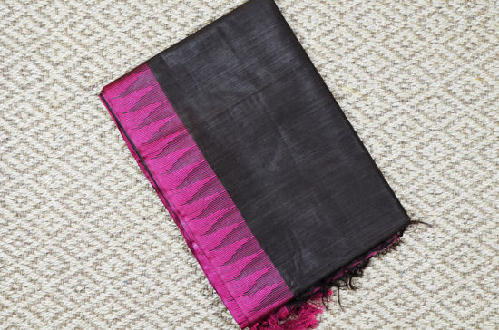 Picture of Brown and Magenta Bhagalpuri Silk Saree with Temple Border