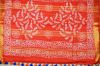 Picture of Navy Blue and Orange Batik Print Bhagalpuri Silk Saree