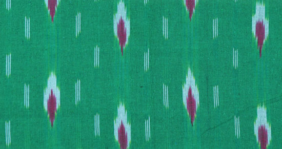 Picture of "Green, White and Pink Ikkat Cotton Fabric"