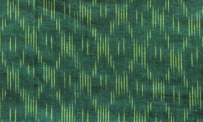 Picture of Dark Green and Yellow Ikkat Cotton Fabric