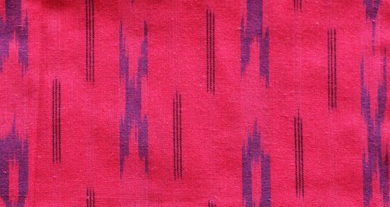 Picture of "Pink, Blue and Black Ikkat Cotton Fabric"