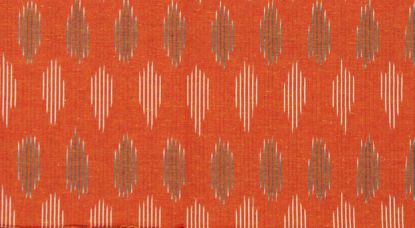 Picture of "Orange, Green and White Ikkat Cotton Fabric"