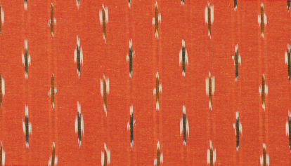 Picture of Orange and Multi colour Ikkat Cotton Fabric