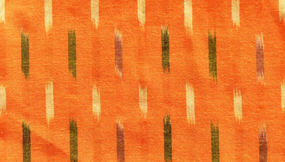 Picture of Orange and Multi colour Ikkat Cotton Fabric