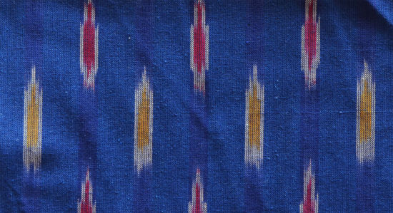 Picture of Royal Blue and Multi Colour Ikkat Cotton Fabric