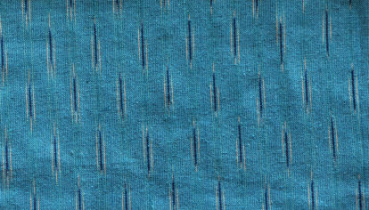 Picture of "Sky Blue, White and Royal Blue Ikkat Cotton Fabric"
