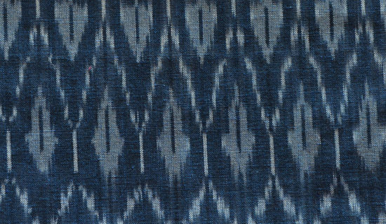 Picture of Indigo and White Ikkat Cotton Fabric