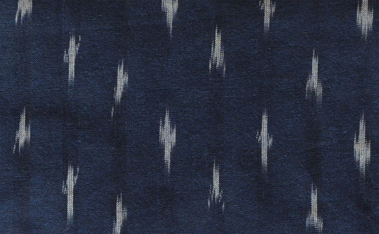 Picture of Navy Blue and White Ikkat Cotton Fabric