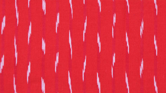 Picture of Red and White Ikkat Cotton Fabric