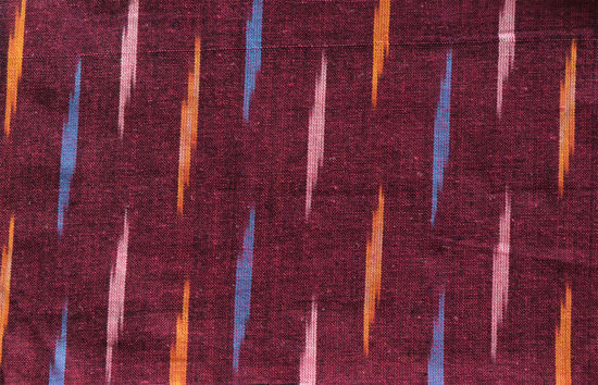 Picture of Maroon and Multi Colour Ikkat Cotton Fabric