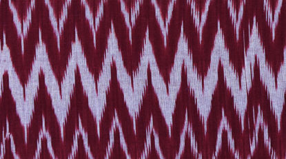 Picture of Maroon and White Ikkat Cotton Fabric