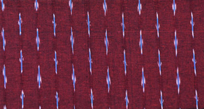 Picture of "Maroon, Ivory White and Sky Blue Ikkat Cotton Fabric"