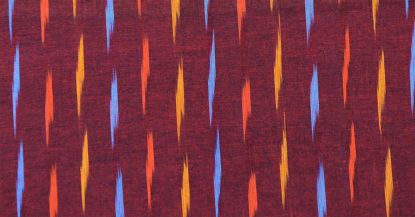 Picture of Maroon and Multi Colour Ikkat Cotton Fabric