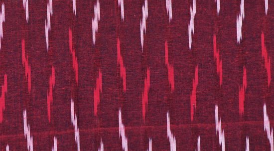 Picture of "Maroon, Ivory White and Red Ikkat Cotton Fabric"