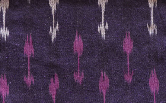 Picture of "Dark Purple, Pink and White Ikkat Cotton Fabric"