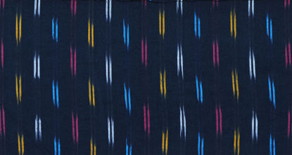 Picture of Black and Multi Colour Ikkat Cotton Fabric
