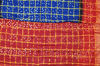 Picture of Navy Blue and Red Checks Tie and Dye Bandhani Cotton Saree