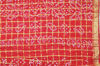 Picture of Red Checks Tie and Dye Bandhani Cotton Saree