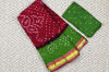 Picture of Maroon and Mehandi Green Tie and Dye Bandhani Cotton Saree Gadwal Border