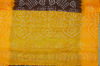 Picture of Brown and Yellow Tie and Dye Bandhani Cotton Saree with out Border