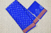 Picture of Royal Blue Tie and Dye Bandhani Cotton Saree with Border