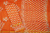 Picture of Orange 3 Piece Handblock Print Chanderi Silk Dress Material With Zari Border