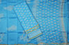 Picture of Sky Blue 3 Piece Handblock Print Chanderi Silk Dress Material With Zari Border