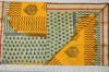 Picture of Mustard Yellow and Kakhi Handblock Print Maheshwari Silk Dress Material With Zari Border
