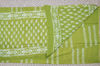 Picture of Mehandi Green and White Handblock Print Malmal Cotton Dress Material