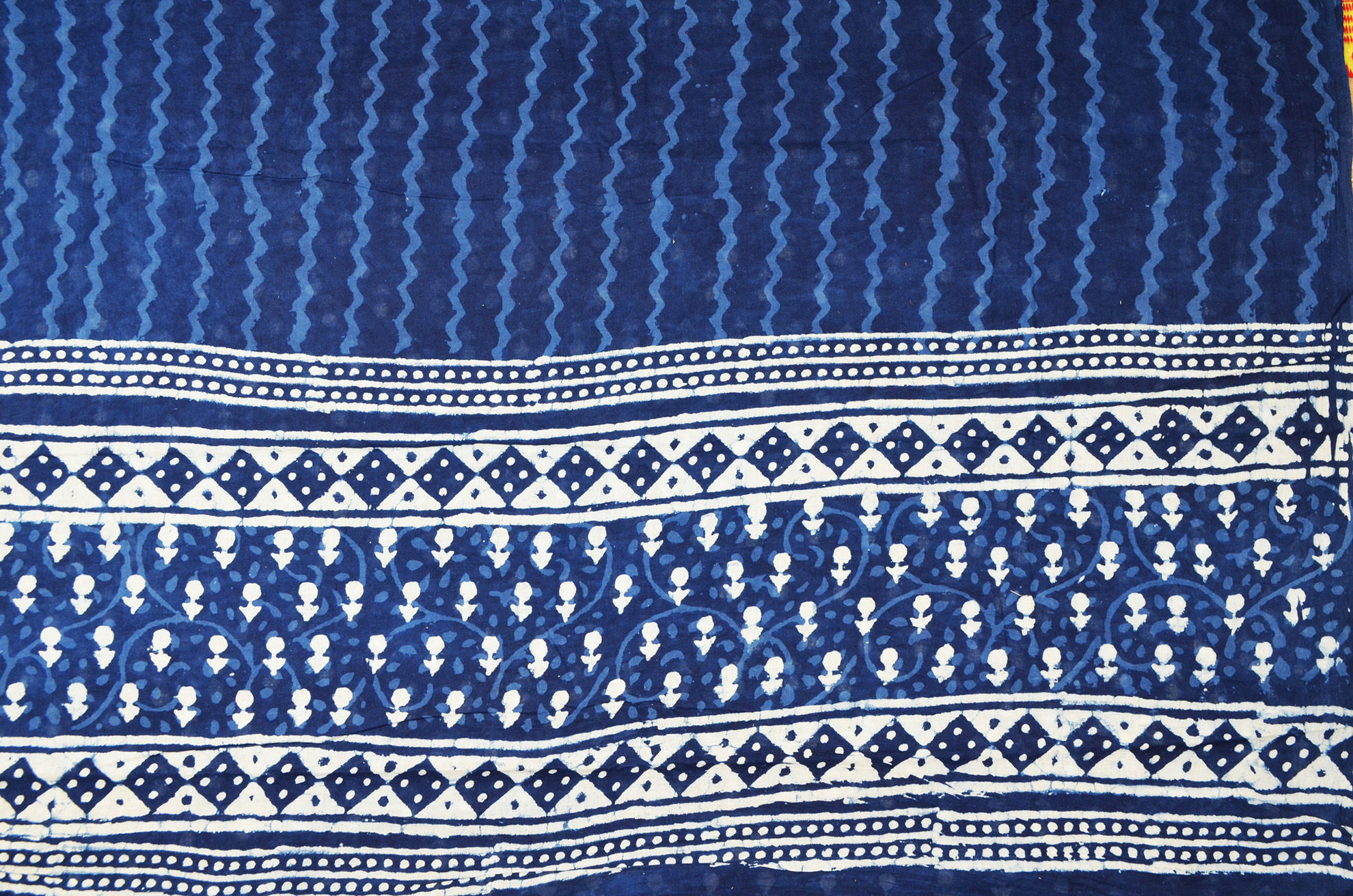 Cotton Cambric Dress Material Jaipuri Print (Indigo Blue) | MozaicQ