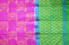 Picture of Green and Pink 3 Piece Katan Silk Discharge Print Dress Material