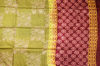 Picture of Maroon and Mehandi Green 3 Piece Katan Silk Discharge Print Dress Material