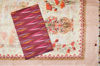 Picture of Brick Red and Beige 2 Piece Ikkat Cotton Top with Floral Printed Linen Dupatta Dress Material