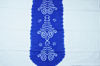 Picture of White and Royal Blue Chikankari 3 Piece Tie and Dye Bandhani Cotton Dress Material