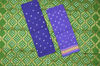 Picture of Green and Violet 3 Piece Tie and Dye Zari Bandhani Cotton Dress Material