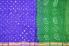 Picture of Green and Violet 3 Piece Tie and Dye Zari Bandhani Cotton Dress Material