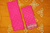 Picture of Mustard Yellow and Pink 3 Piece Tie and Dye Bandhani Cotton Dress Material