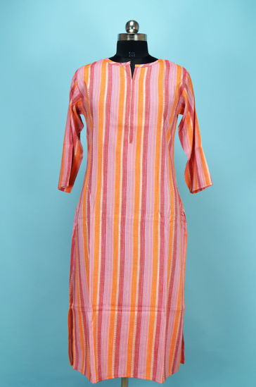 Picture of Pink with Multi colour Rayon Printed Kurti