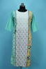 Picture of White and Sea Green Rayon Printed Kurti