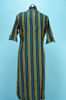 Picture of Prussian Blue and Yellow Stripes Rayon Kurti