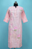 Picture of Pink and White  Cotton Embroided Kurti