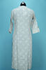 Picture of Sweet Grey and White Printed Rayon Embroided Kurti