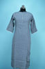 Picture of White and Grey Rayon Printed Kurti