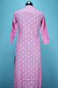 Picture of Baby Pink and White  Cotton Embroided Kurti