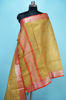 Picture of Soil Brown and Brick Red Plain Linen Dupatta with Silver Border