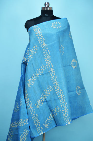 Picture of Blue Batik Print Bhagalpuri Silk Dupatta