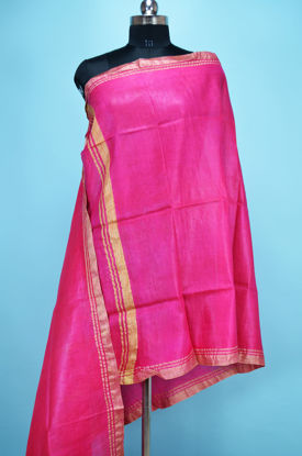 Picture of Pink Plain Bhagalpuri Silk Dupatta