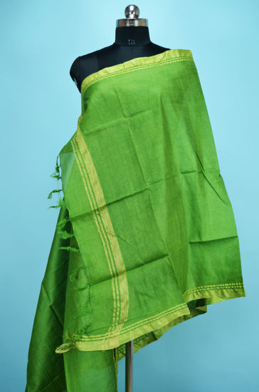 Picture of Green Plain Bhagalpuri Silk Dupatta